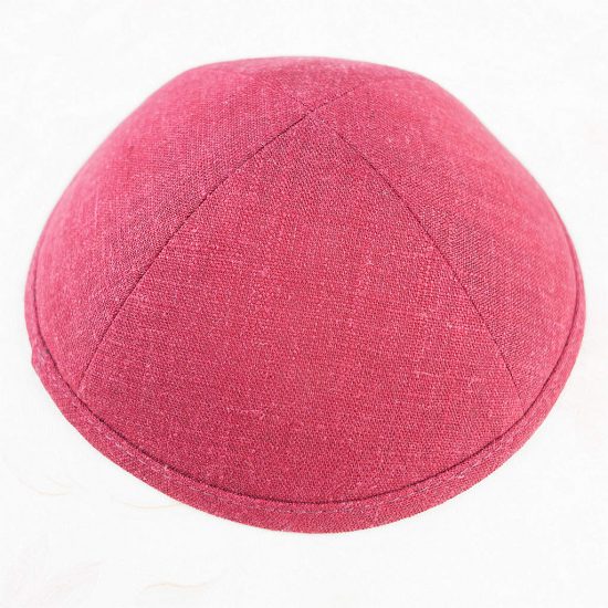 Kippah Yarmulke In Cotone Nero E Rosso – 14 Cm, Per Cerimonie Ebraiche E Vita Quotidiana – Made In Israel