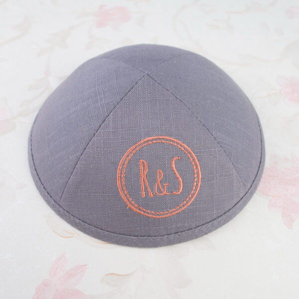 Linen Kippot, Kippah, Yarmulkes Medium Grey Kippot Pro
