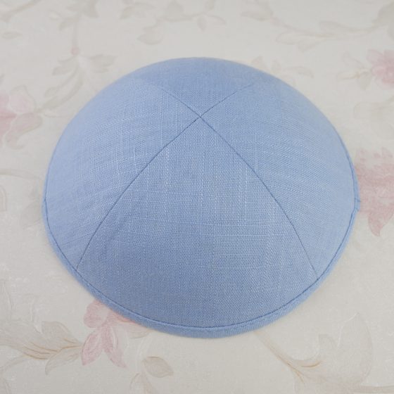 Wholesale Price Linen Kippot Customization SkyBlue Linen Kippot Pro