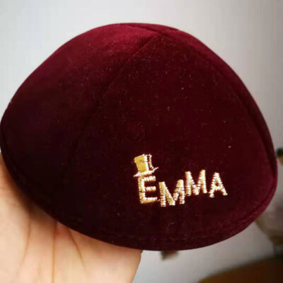 burgundy velvet kippah
