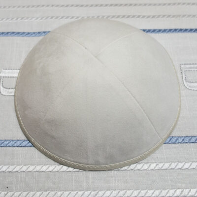 Ultra Suede Kippot, Customized Kippah, Wholesale Price Yarmulkes-White