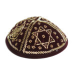 Hand made bead stitch velvet kippah for wedding