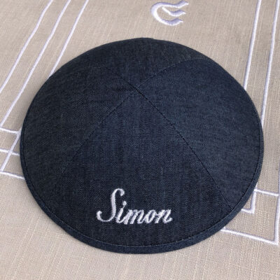 navy denim kippah