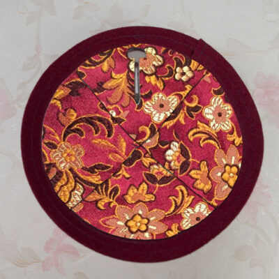 red-lining jacquard satin lining kippah