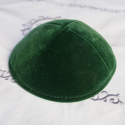 Green velvet kippah kippot yarmulk Blank no logo