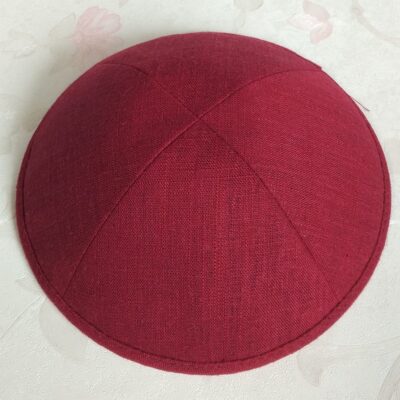 Linen Kippot -Red