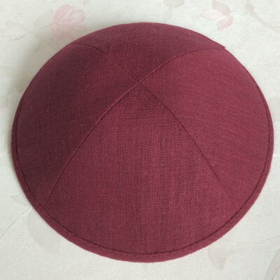 Linen Kippot -Maroon