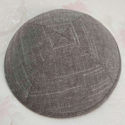 Linen Kippot -Heather Brown