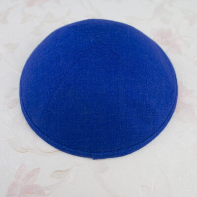 royal blue linen kippah
