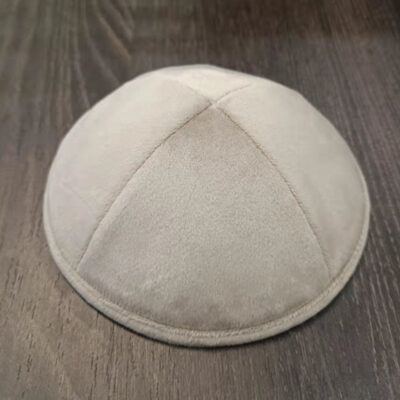 Velvet kippah color available - Beige