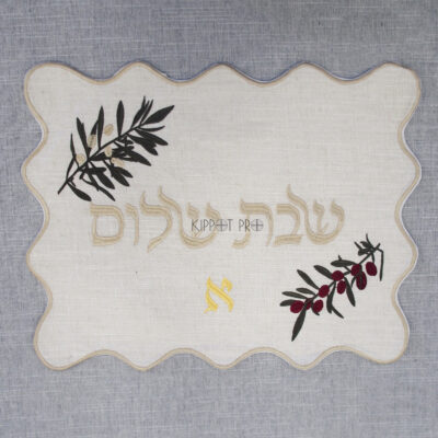 Cloud Shape Shabbat Shalom Linen Bread cover