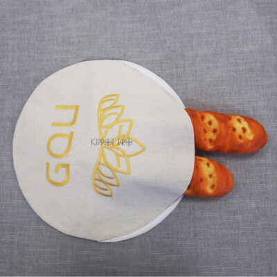 Round Linen Bread cover Challah Cover Customize Embroidery Thermal insulate