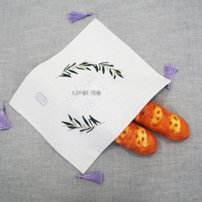 Linen Bread cover Challah Cover Customize Embroidery