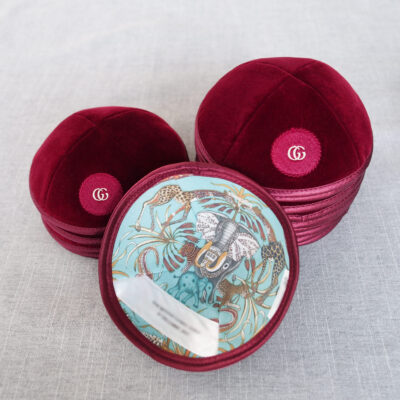 Custom velvet Jewish kippah, custom digital printing, round cap, wedding prayer cap